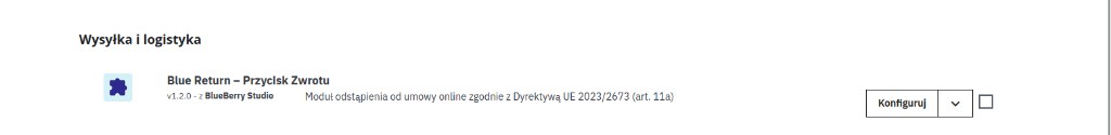 Blue Return na liście modułów PrestaShop